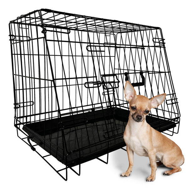 Opvouwbare autobench voor kleine honden – zwart metaal 61x43x47 cm