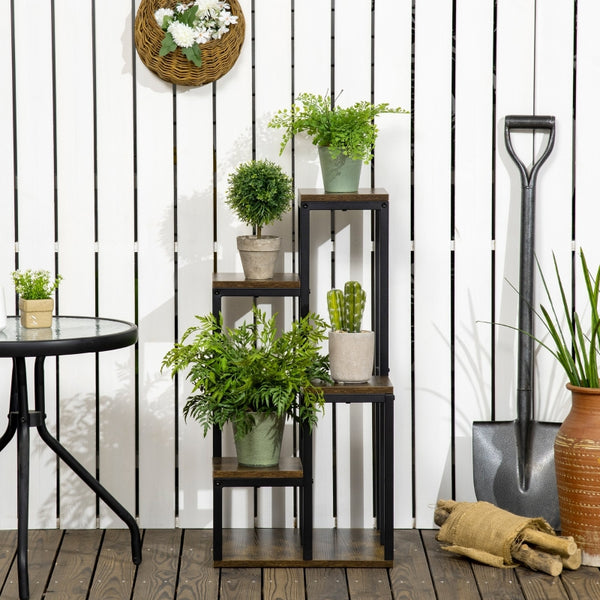 Plantenstandaard plantenzuil 40x40x81 cm rustiek