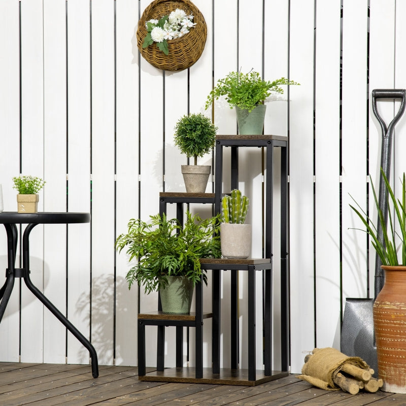 Plantenstandaard plantenzuil 40x40x81 cm rustiek