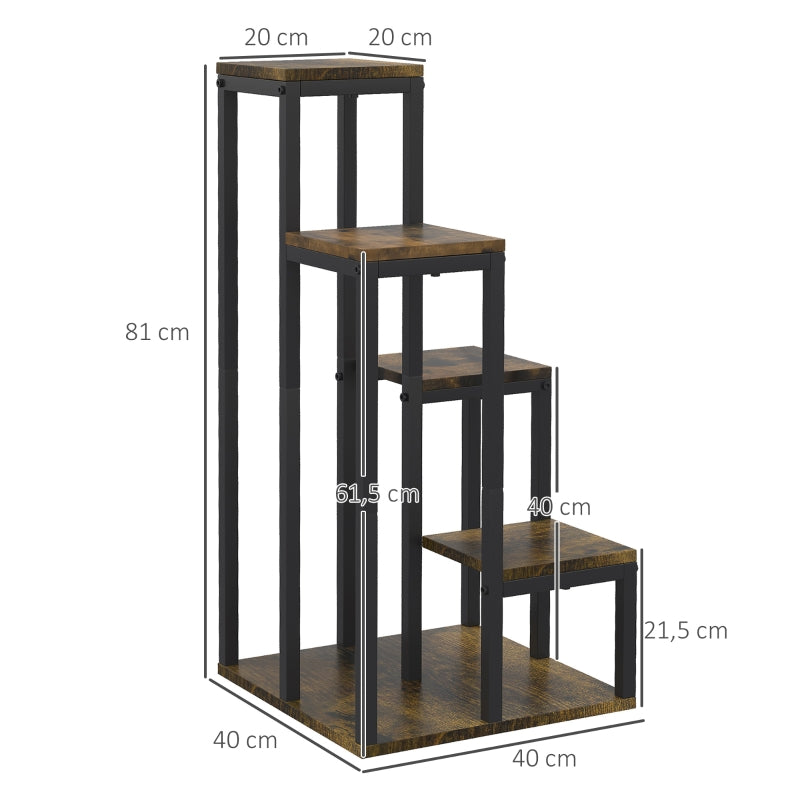 Plantenstandaard plantenzuil 40x40x81 cm rustiek