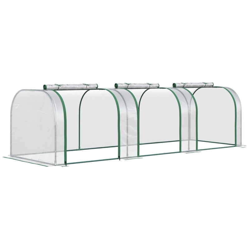 Broeikas 295x100x80 cm groen met ritssluiting en PE-doek