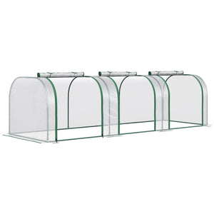 Broeikas 295x100x80 cm groen met ritssluiting en PE-doek biedt bescherming en groei voor planten in elke tuin.