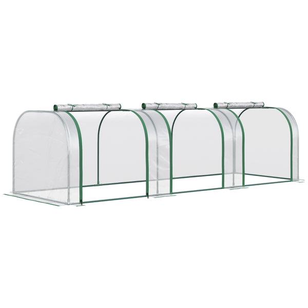 Broeikas 295x100x80 cm groen met ritssluiting en PE-doek