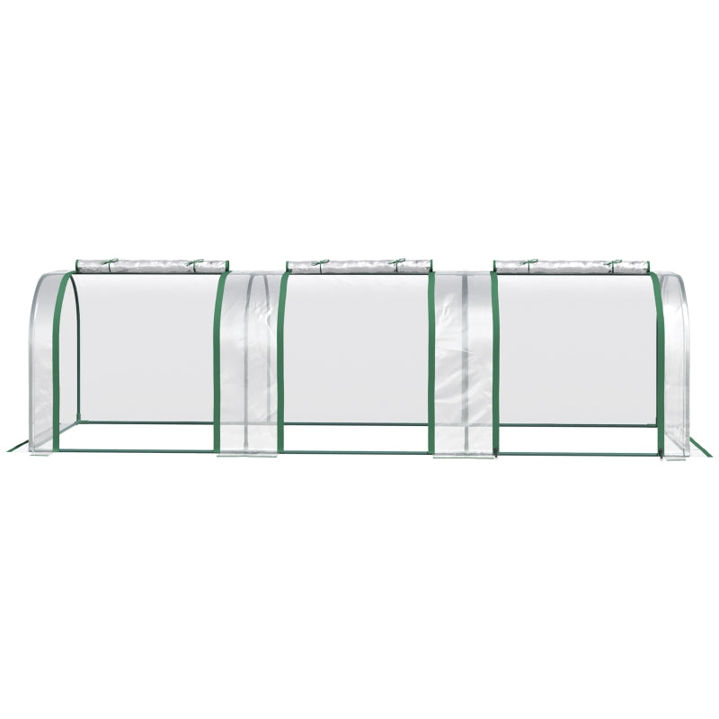 Broeikas 295x100x80 cm groen met ritssluiting en PE-doek