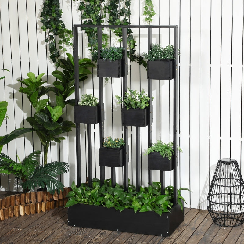 Plantenstandaard 90x45x71 cm met zwart houten frame en stevig design