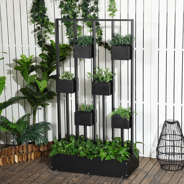 Plantenstandaard 90x45x71 cm met zwart houten frame en stevig design