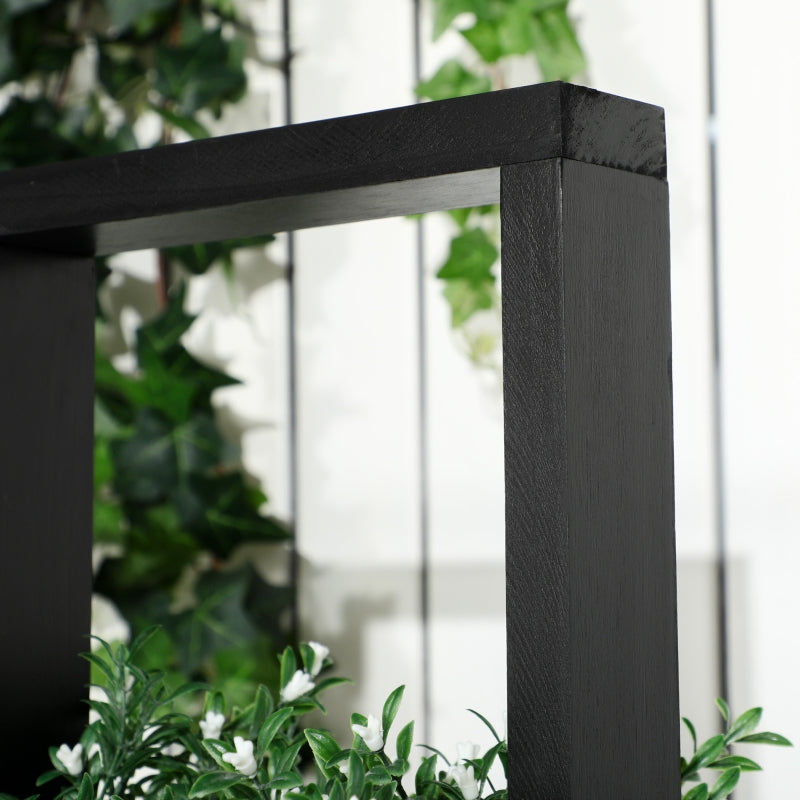 Plantenstandaard 90x45x71 cm met zwart houten frame en stevig design