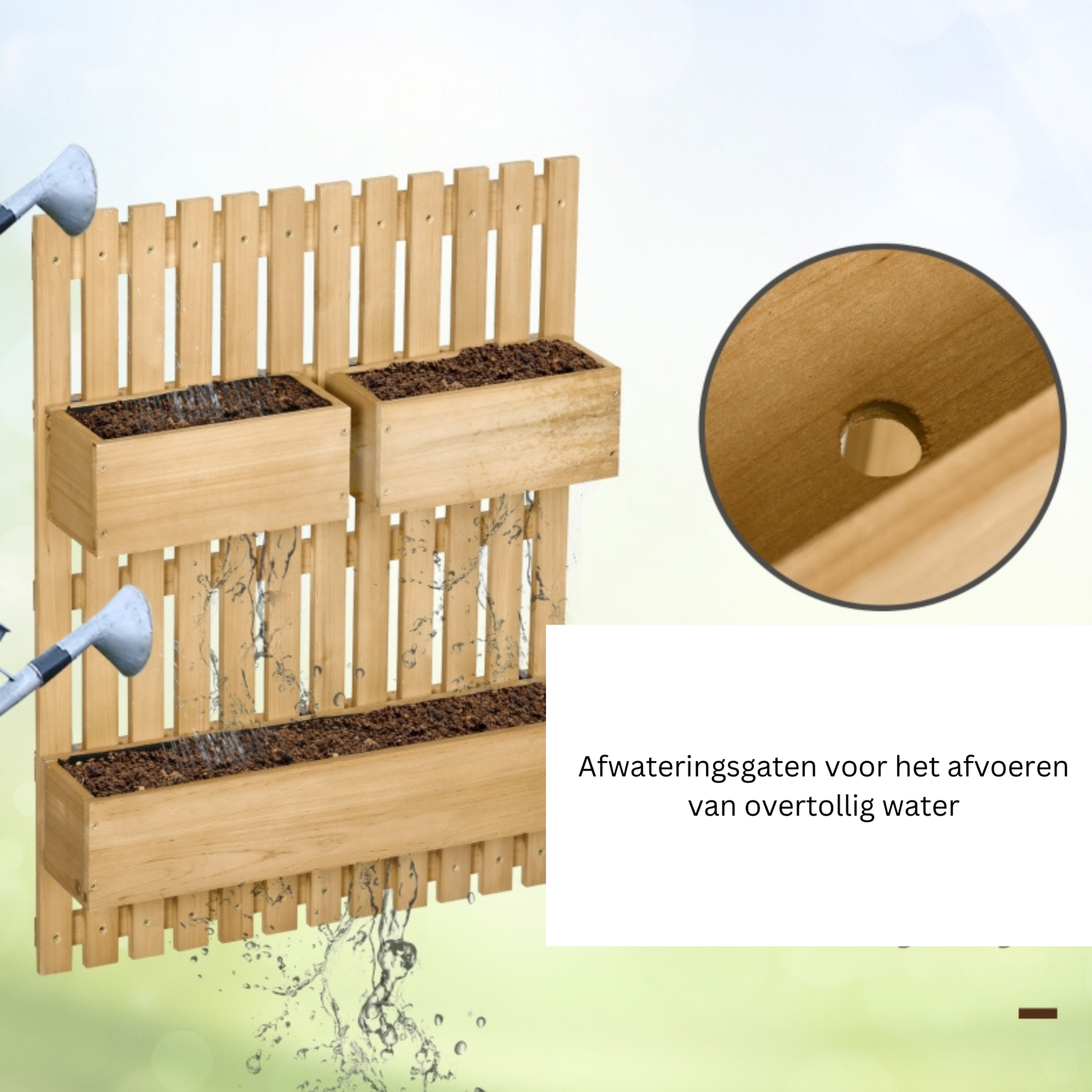 Houten plantenstandaard als plantenrek en plantenzuil