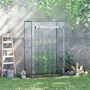 Kweekkas compacte tuinkas 100x50x150 cm groen – smal en hoog model met stevig frame voor kleine tuinen en balkonruimte