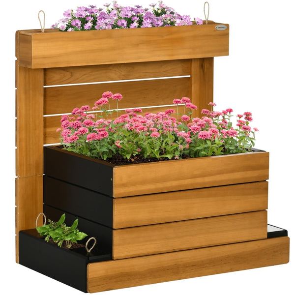 Bloembak 79x49,5x80 cm voor buiten van bruin hout