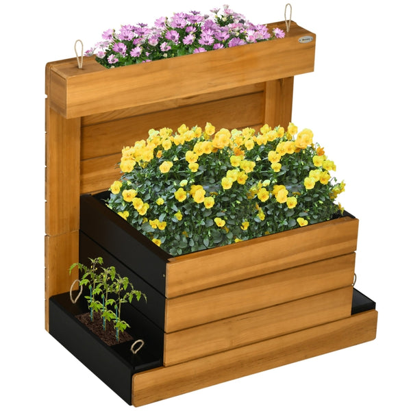 Bloembak 79x49,5x80 cm voor buiten van bruin hout