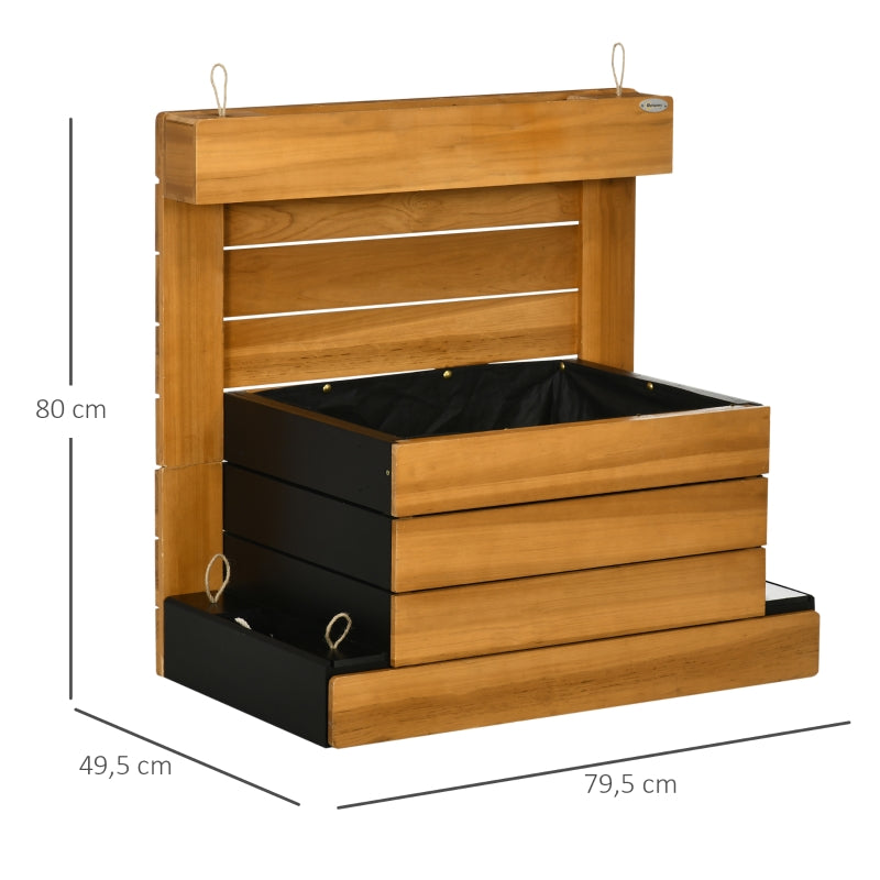Bloembak 79x49,5x80 cm voor buiten van bruin hout