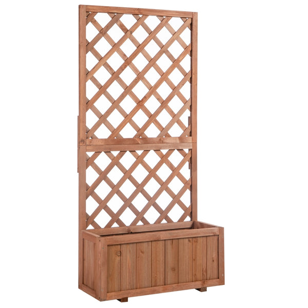 Plantenrek plantenbak 73x32x150 cm buiten van bruin hout