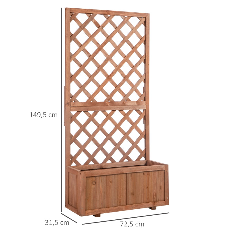Plantenrek plantenbak 73x32x150 cm buiten van bruin hout