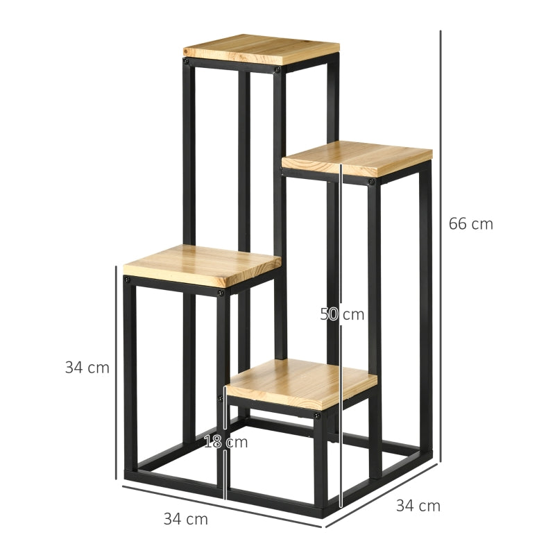 Plantenstandaard 34x34x66 cm als plantenrek en plantenzuil