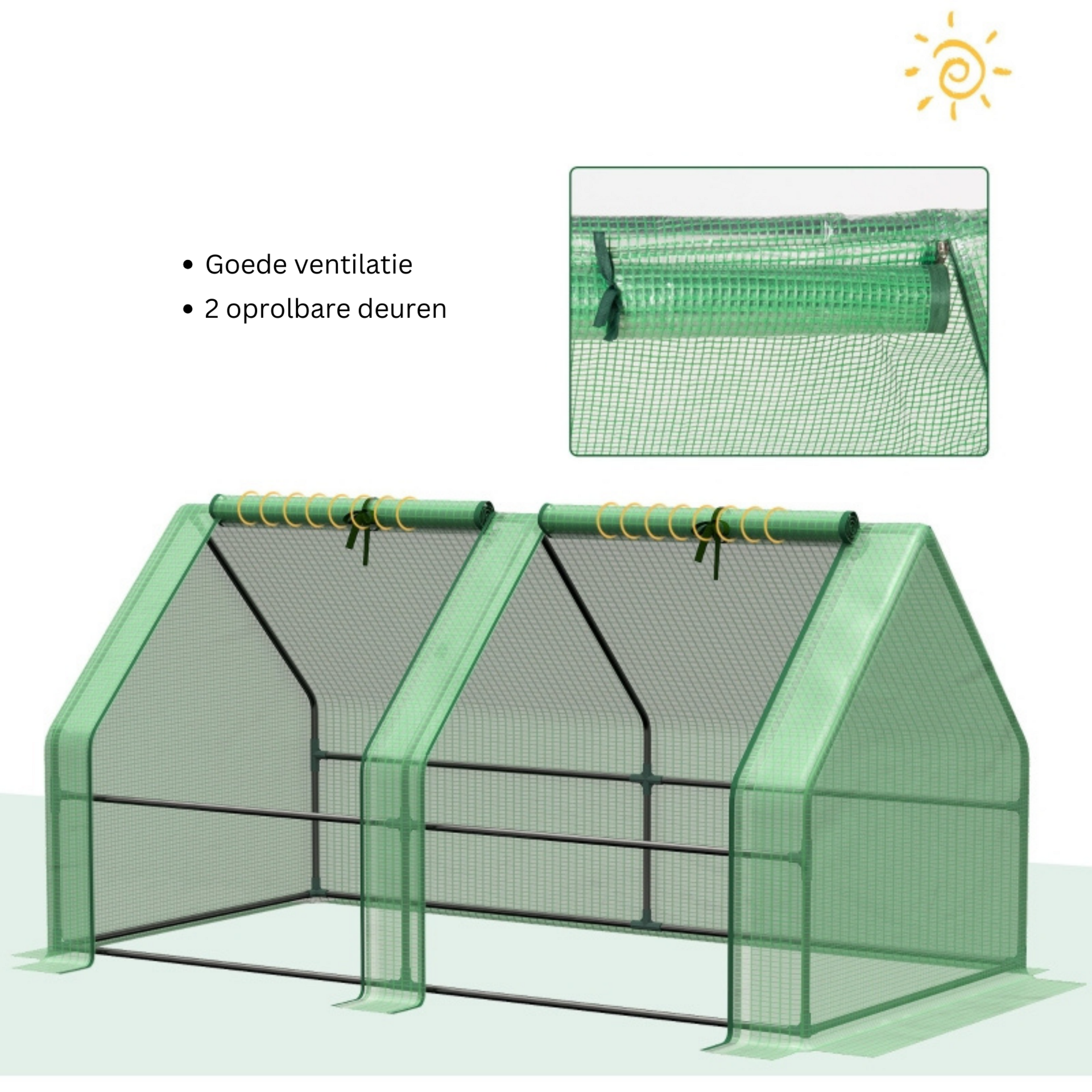 Foliekas 180 x 90 x 90 cm – Groene compacte broeikas voor tuin