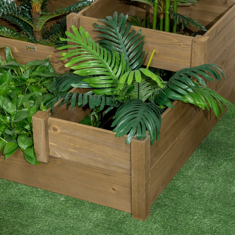 Bloembak 122x122x51 cm voor buiten van bruin hout