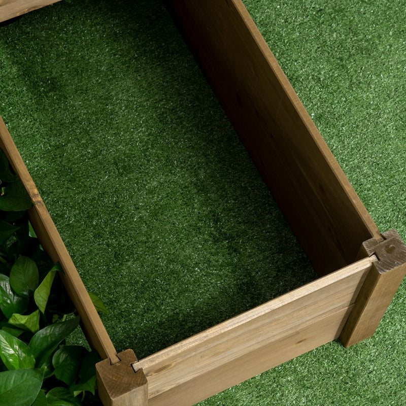 Bloembak 122x122x51 cm voor buiten van bruin hout