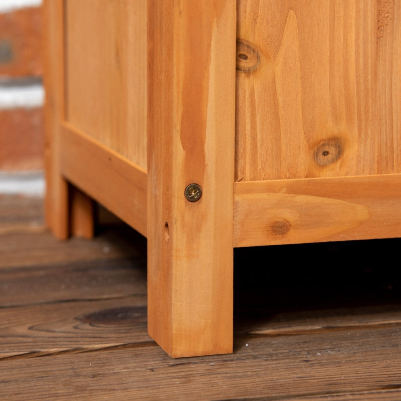 Plantenrek plantenbak 32x32x108 cm buiten van bruin hout