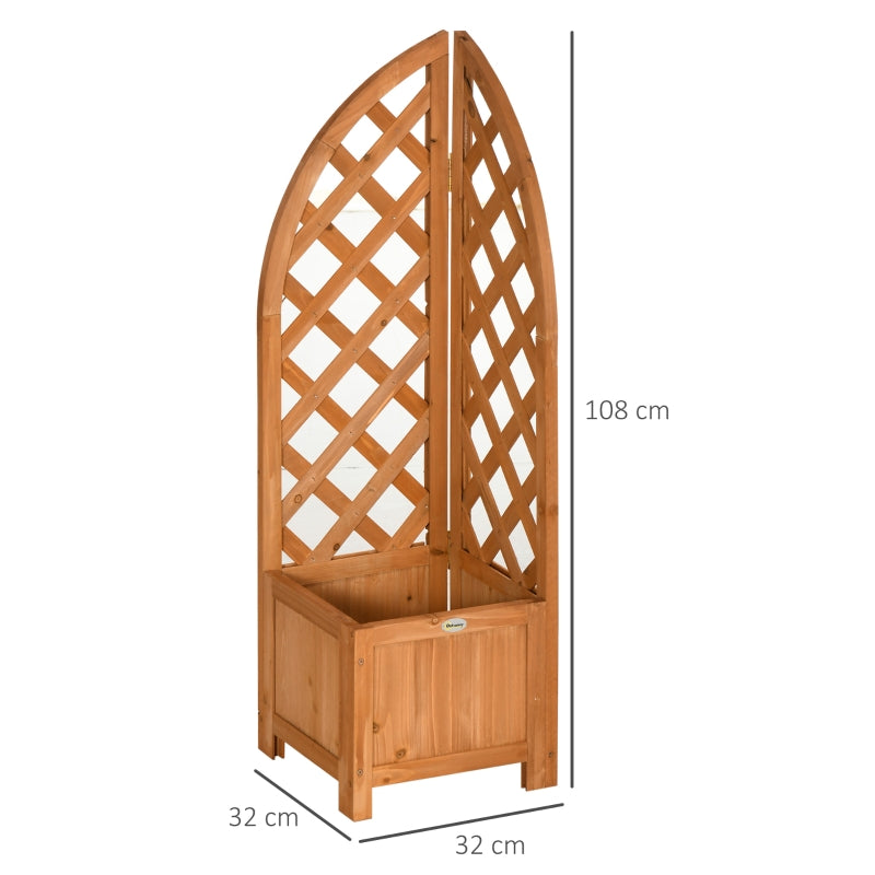 Plantenrek plantenbak 32x32x108 cm buiten van bruin hout