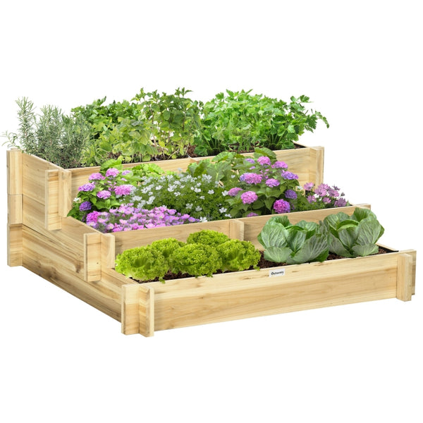 Bloembak 93x93x35 cm voor buiten van bruin hout