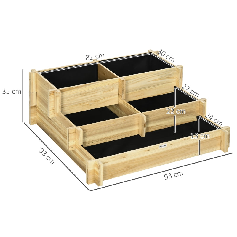 Bloembak 93x93x35 cm voor buiten van bruin hout