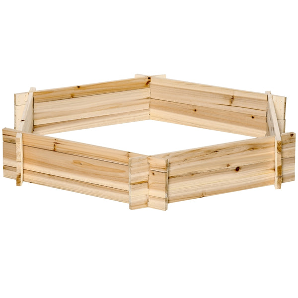 Plantenbak voor buiten – 100×92×16 cm - hout - zeshoek