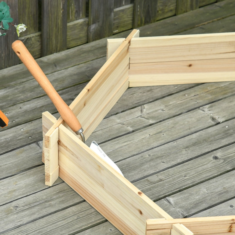 Plantenbak voor buiten – 100×92×16 cm - hout - zeshoek