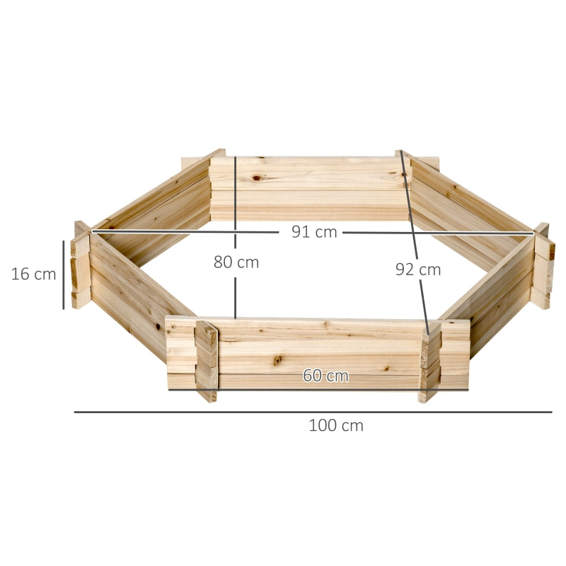 Plantenbak voor buiten – 100×92×16 cm - hout - zeshoek