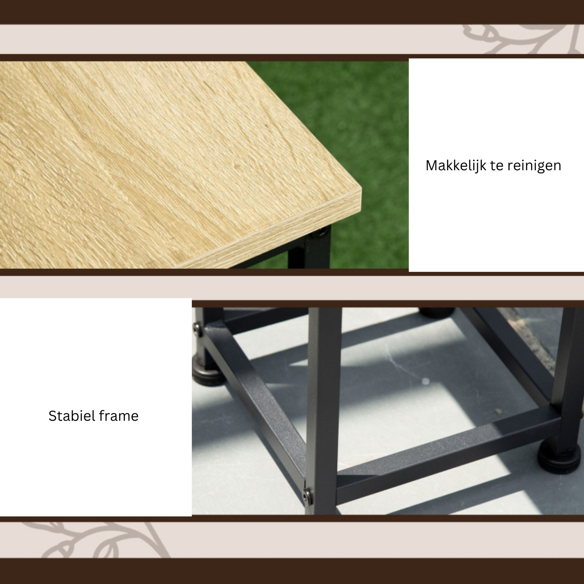 Set van 3 metalen plantenstandaard 50, 70 en 90 cm hoog