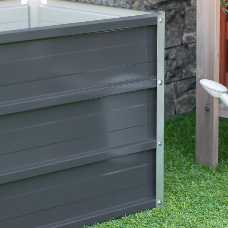 Grijze metalen bloembak 125x47x40 cm voor buitengebruik