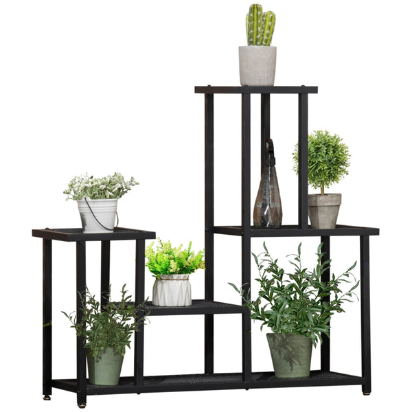 Metalen plantenstandaard 91x25x83 cm als plantenzuil en plantenrek