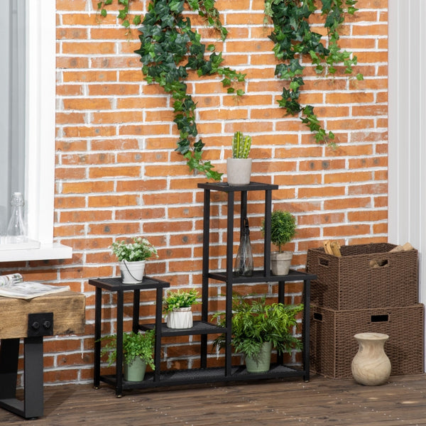 Metalen plantenstandaard 91x25x83 cm als plantenzuil en plantenrek