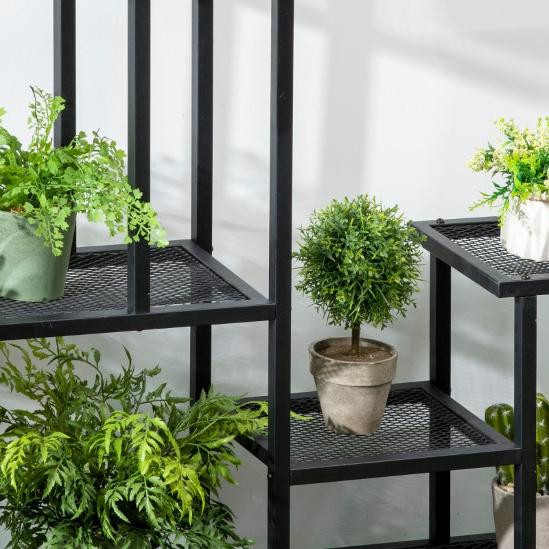 Metalen plantenstandaard 91x25x83 cm als plantenzuil en plantenrek