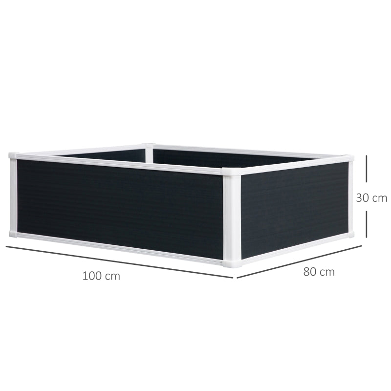 Grijze kunststof bloembak 100x80x30 cm voor buitengebruik