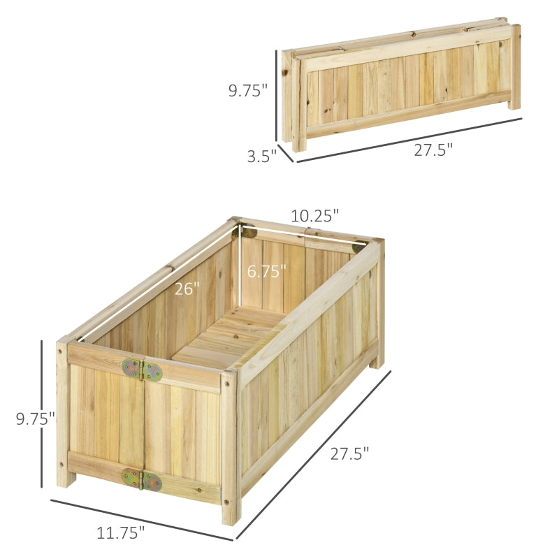 Houten bloembak 70x30x25 cm voor buitengebruik en planten