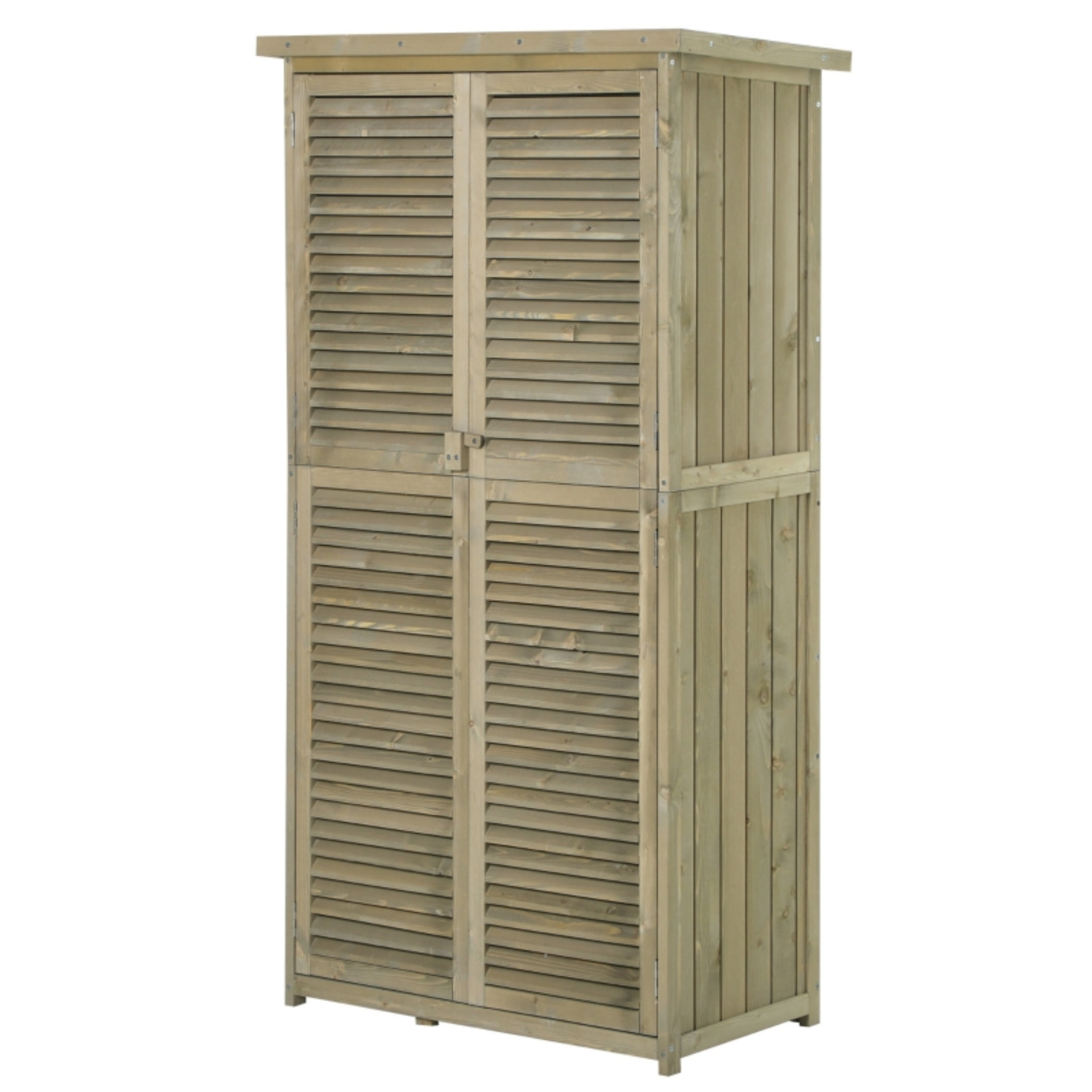 Compacte houten tuinkast 87x47x160 cm – Ideaal als tuinhuis of tuinschuur