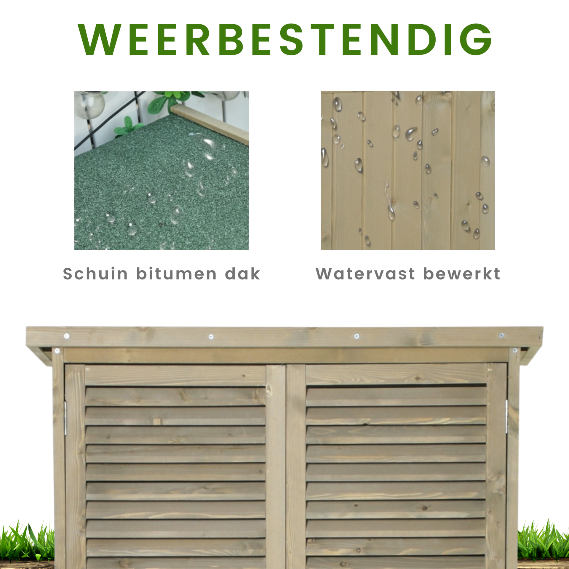 Compacte houten tuinkast 87x47x160 cm – Ideaal als tuinhuis of tuinschuur