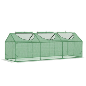 Middelgrote tunnelkas 180x60x60 cm met groen PE-doek en ritssluiting voor beschermde plantengroei en verlengd groeiseizoen