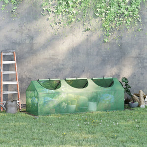 Middelgrote tunnelkas 180x60x60 cm met groen PE-doek en ritssluiting voor optimale plantengroei in de tuin
