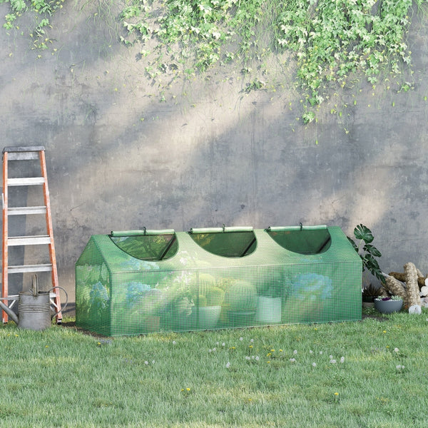 Middelgrote tunnelkas 180x60x60 cm met groen PE-doek en ritssluiting