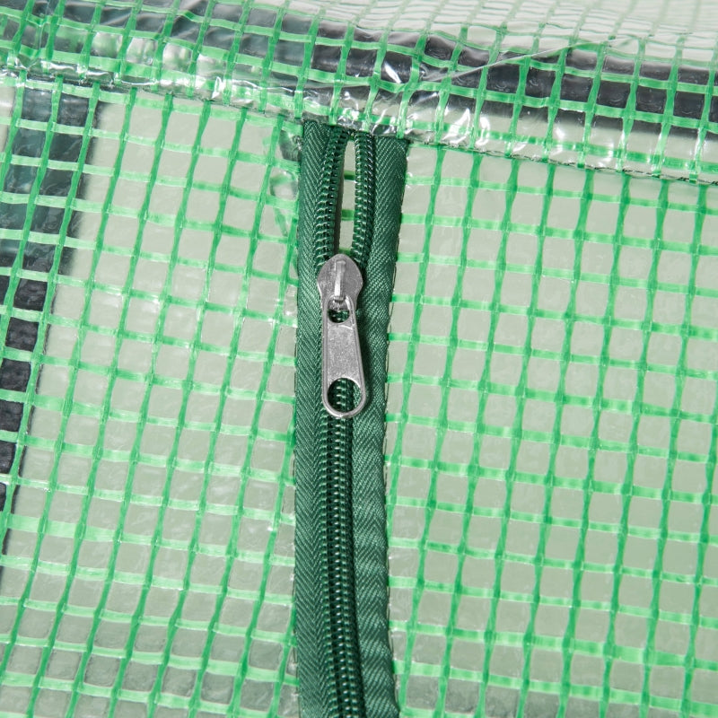 Middelgrote tunnelkas 180x60x60 cm met groen PE-doek en ritssluiting