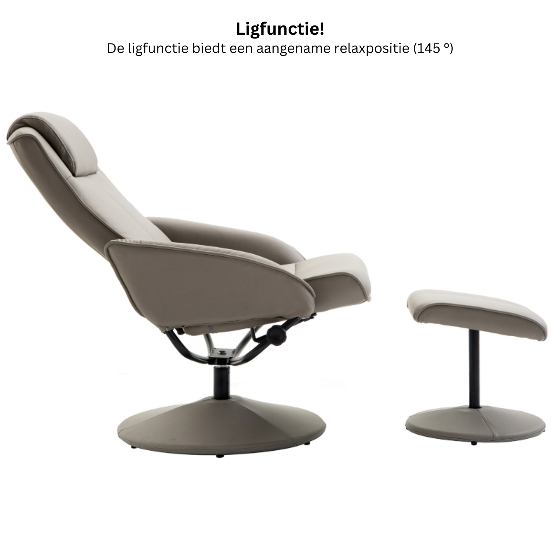 Ergonomische relaxstoel met voetenbankje grijs – comfort voor elke dag