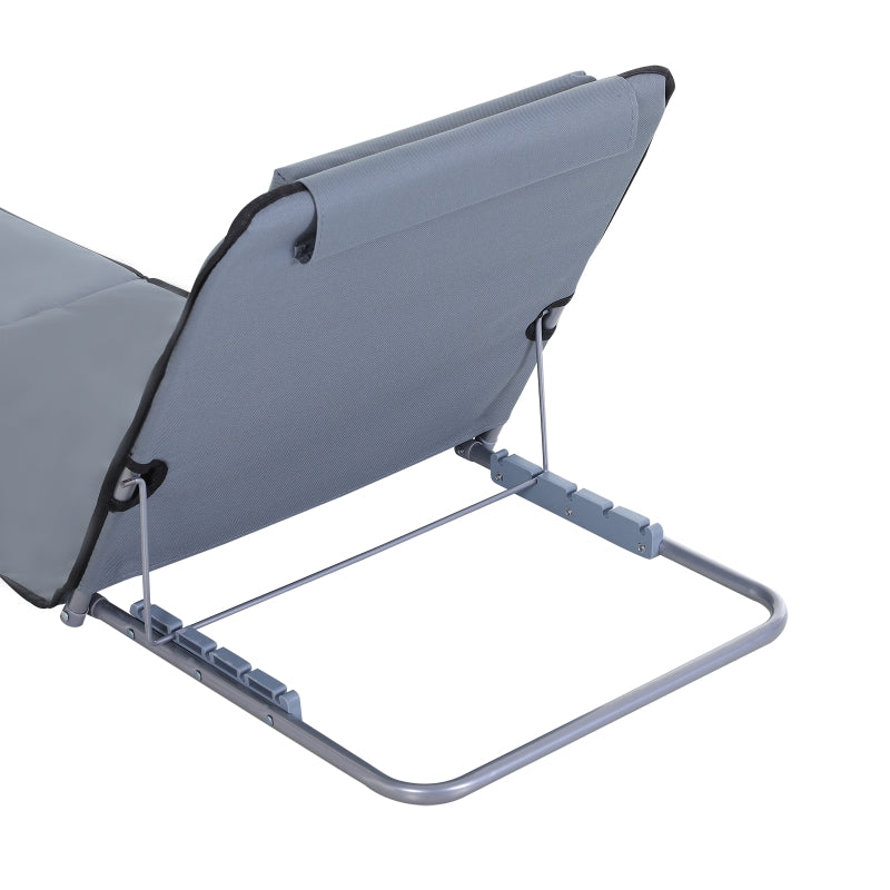 Set van 2 inklapbare strandstoelen 134x48x43 cm in grijs