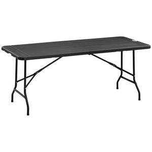 Opvouwbare campingtafel 180x76x73 cm grijs voor 6 personen met aluminium frame en stevige poten