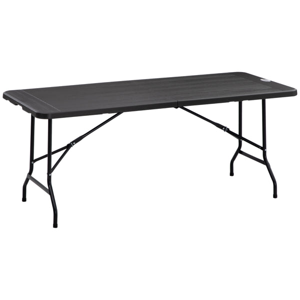 Opvouwbare campingtafel 180x76x73 cm grijs voor 6 personen met aluminium frame