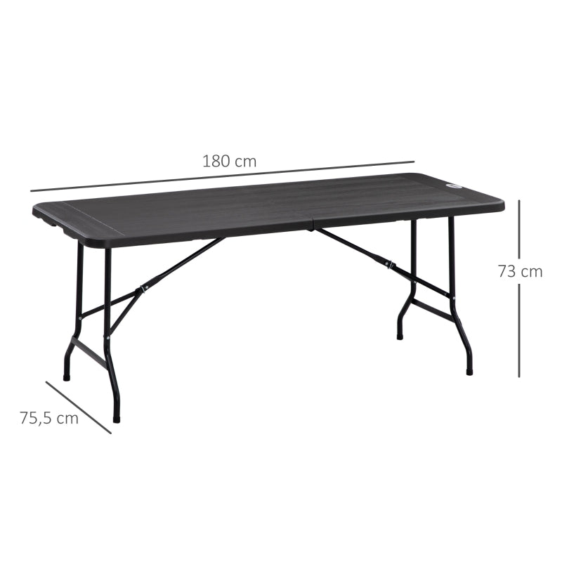 Opvouwbare campingtafel 180x76x73 cm grijs voor 6 personen met aluminium frame