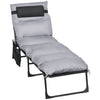 Opvouwbaar ligbed 58x189x33 cm met kussen, textileen en 120 kg draagkracht