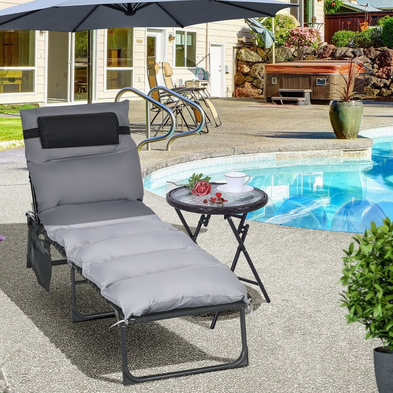 Opvouwbaar ligbed 58x189x33 cm met kussen, textileen en 120 kg draagkracht