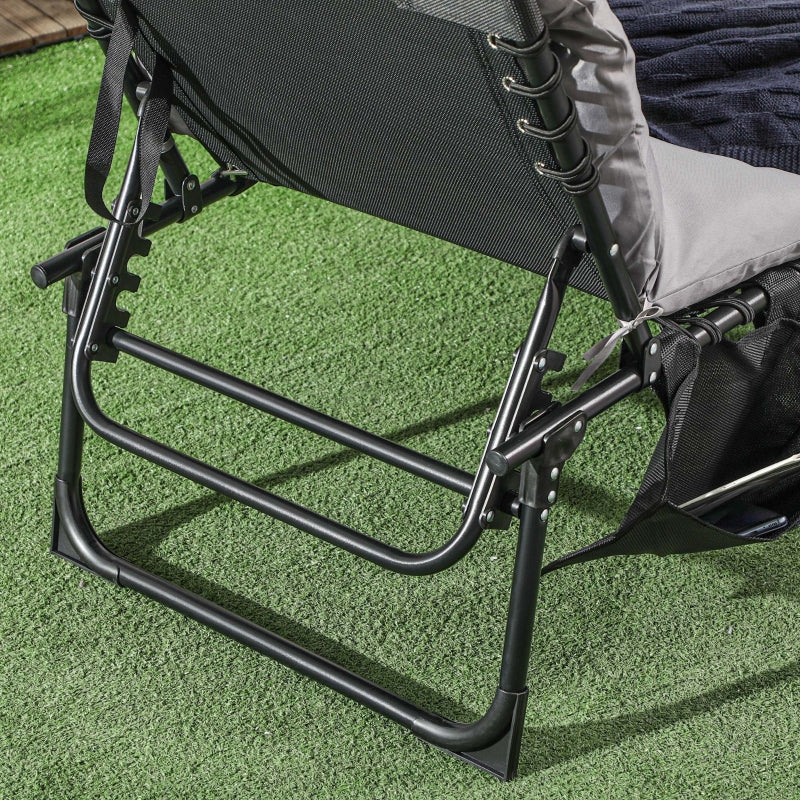 Opvouwbaar ligbed 58x189x33 cm met kussen, textileen en 120 kg draagkracht